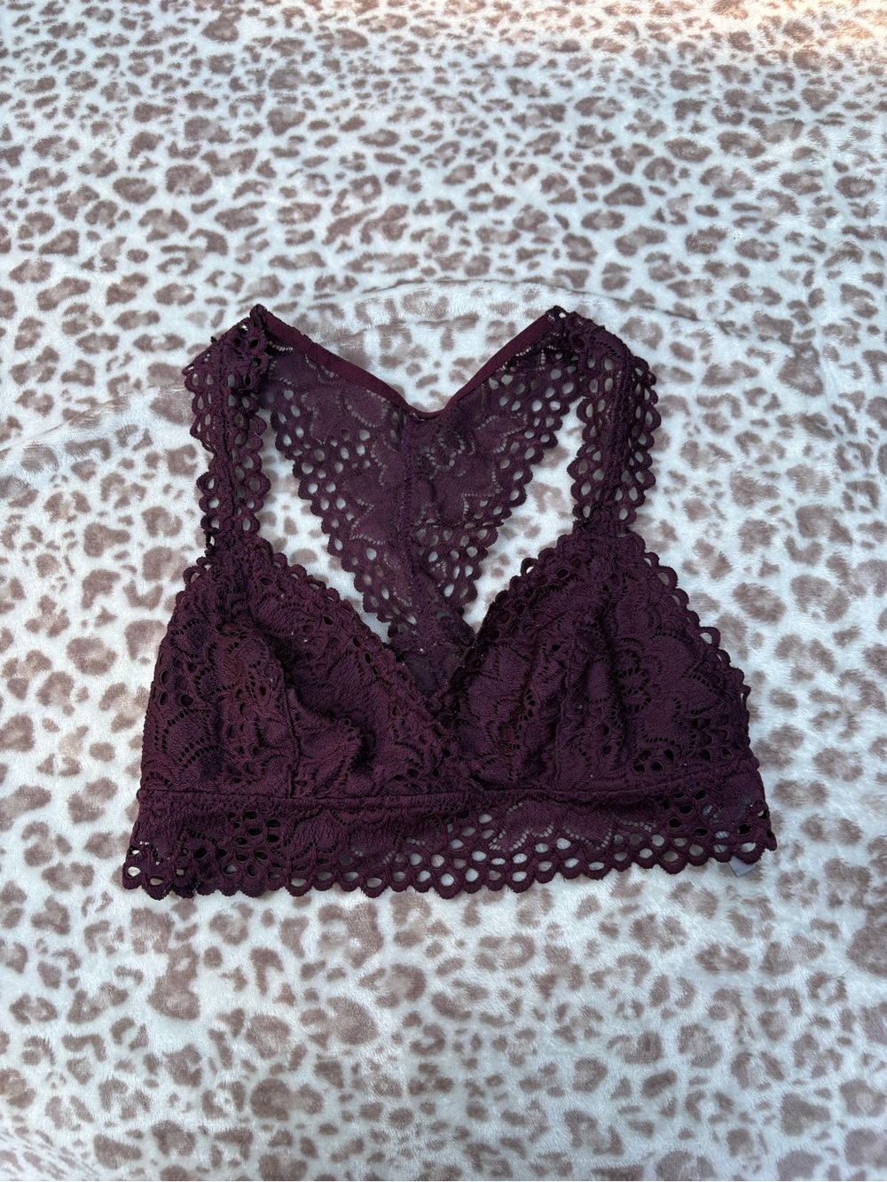Aerie Size Small Lace Bralette Deep Plum